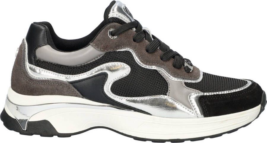 Mexx Sneaker Portia Love Black silver Vrouwen Zwart zilver