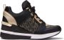 Michael Kors leren sneakers met sleehak zwart goud - Thumbnail 9