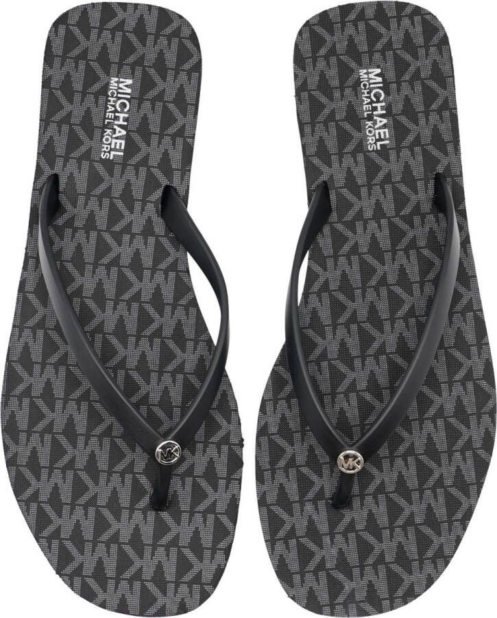 Michael Kors Zwarte Monogram Flip Flops Black Dames