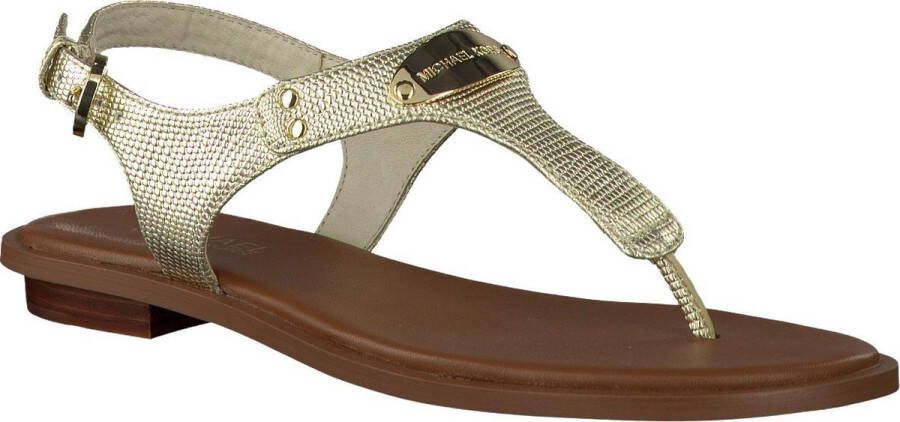 Michael Kors MK Plate Thong Dames Sandalen Pale Gold