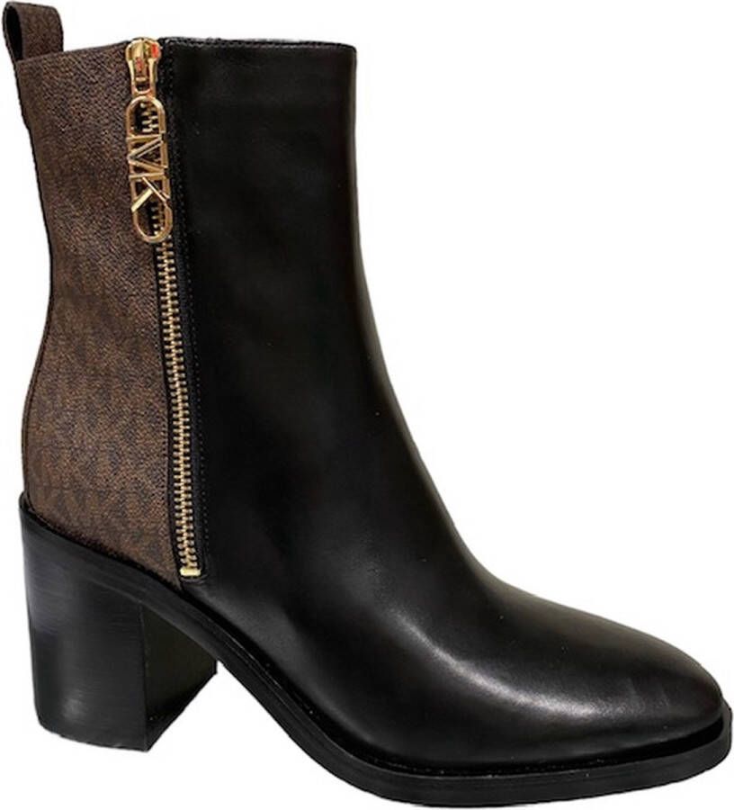 Michael Kors Regan Mid Bootie Black Brown-kort laasje-enkel laars