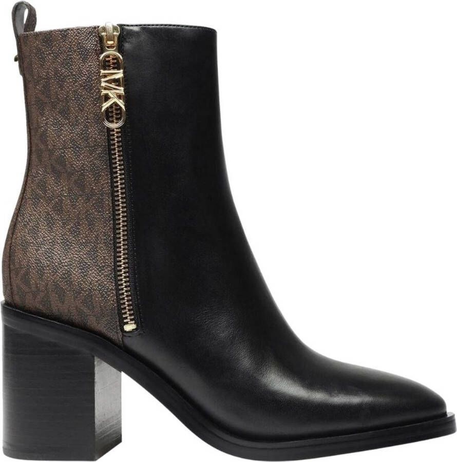 Michael Kors Regan Mid Bootie Black Brown-kort laasje-enkel laars - Foto 3