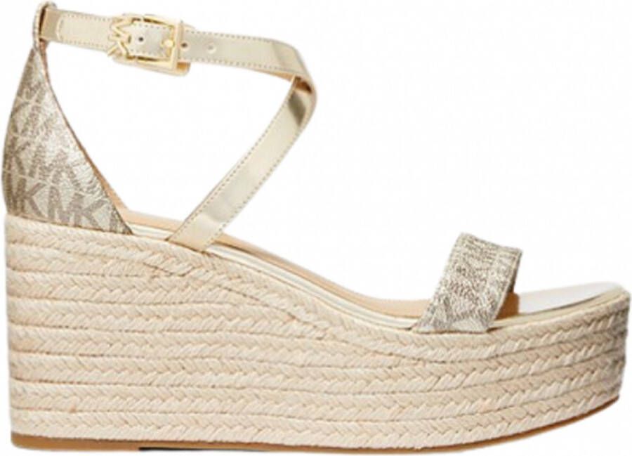 Michael Kors "Serena; Wedge Espadrille in lichtgoud"; Beige Dames