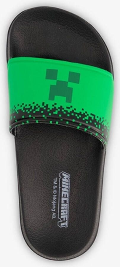 Minecraft kinder badslippers zwart groen