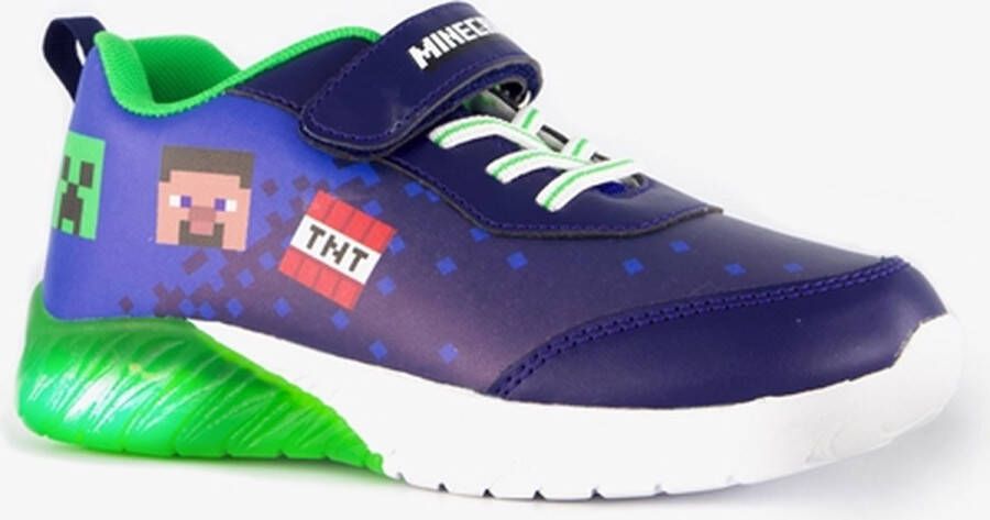 Minecraft kinder sneakers met lichtjes blauw