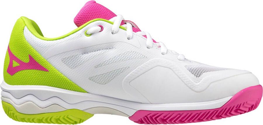 Mizuno Wave Exceed Light Tennisbannen Schoenen White Fuchsiafed Acidlim Dames