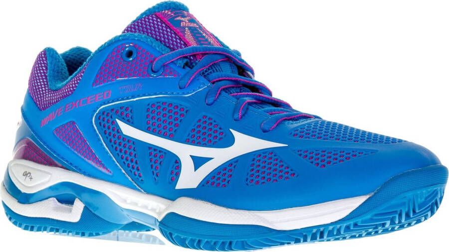 Mizuno Wave Exceed Tour CC Tennisschoenen Vrouwen blauw wit roze