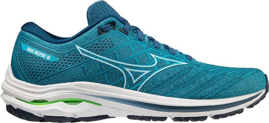 Mizuno Wave Inspire 18 Heren Sportschoenen Hardlopen Weg blauw wit