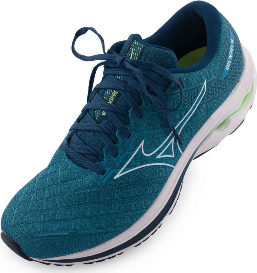 Mizuno Wave Inspire 18 Heren Sportschoenen Hardlopen Weg blauw wit