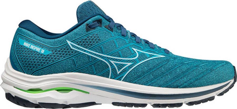 Mizuno Wave Inspire 18 Heren Sportschoenen Hardlopen Weg blauw wit