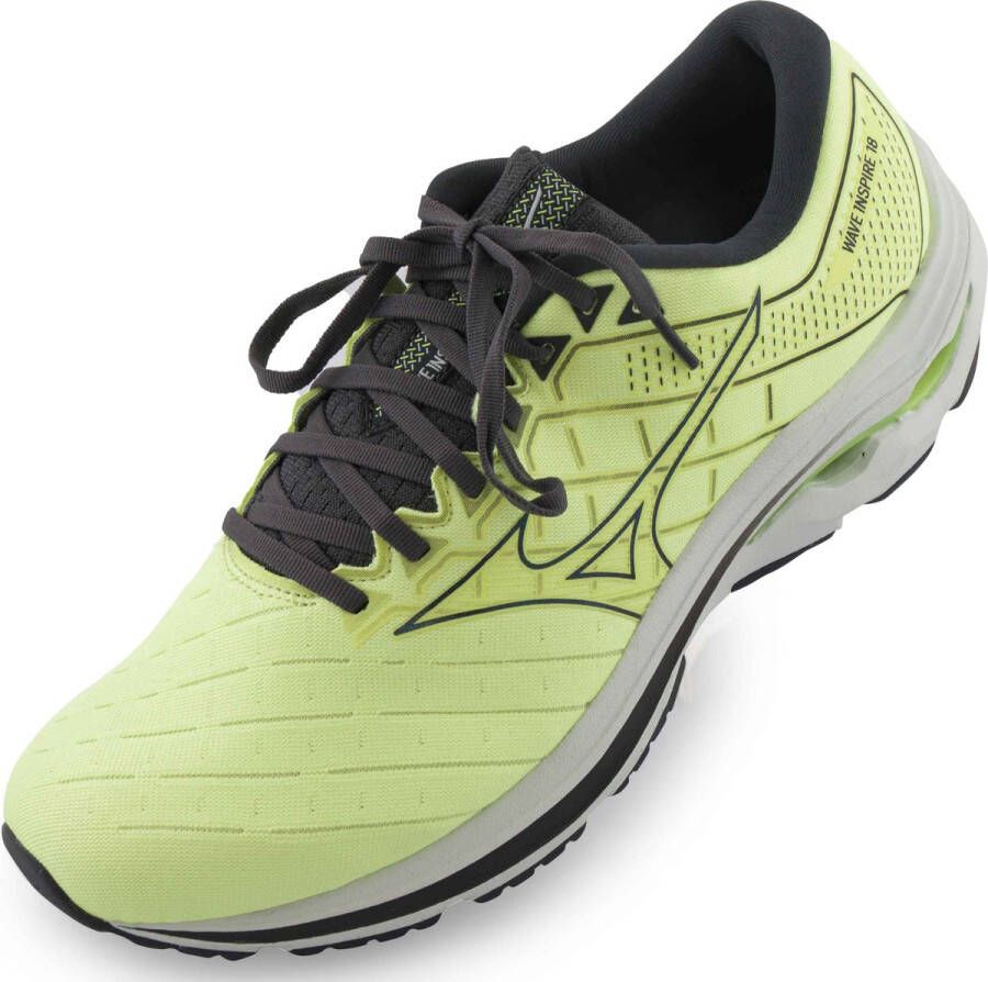 Mizuno Wave Inspire 18 Heren Hardloopschoenen Running Schoenen Geel J1G