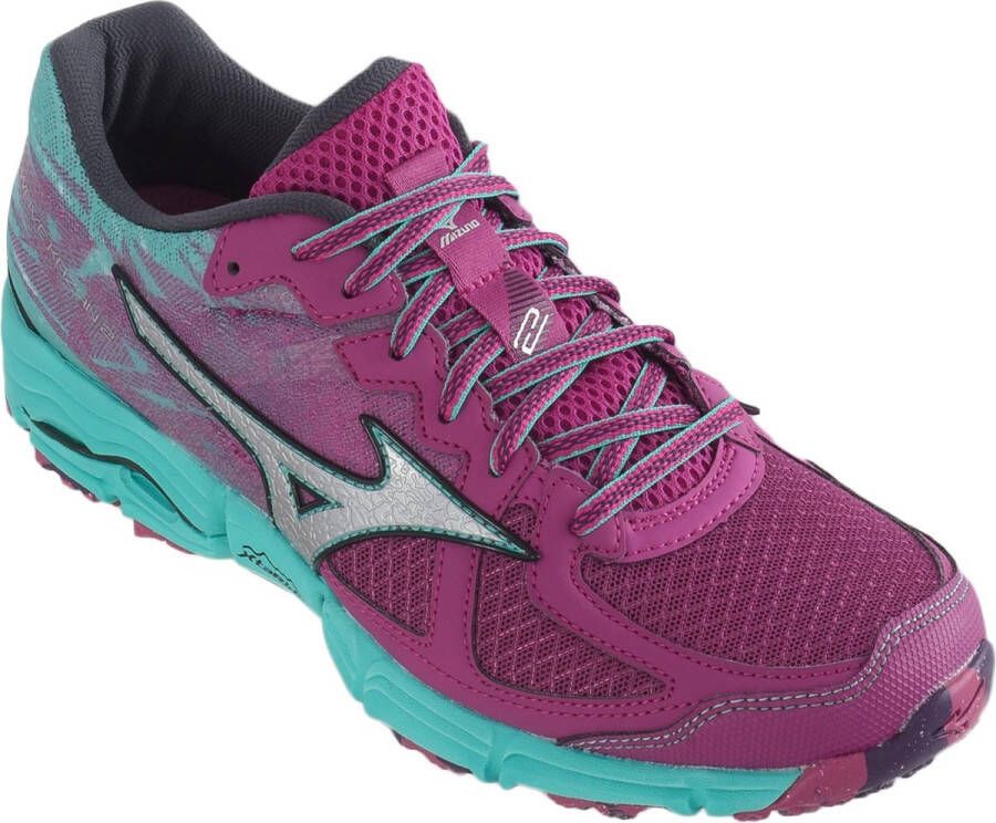 Mizuno Wave Mujin 2 Trail Hardloopschoenen Vrouwen paars groen zilver