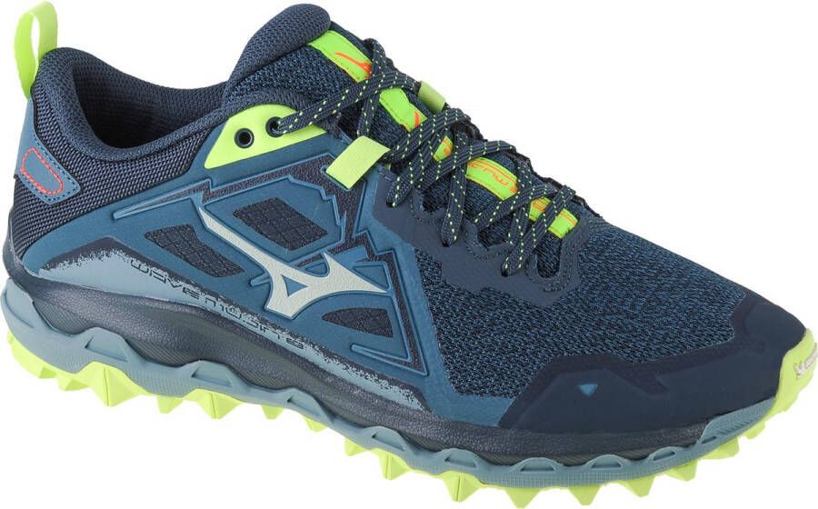 Mizuno Wave Mujin 8 Trailrunningschoenen Heren Tapestry Misty Blue Neo Lime - Foto 1