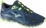 Mizuno Wave Mujin 8 Trailrunningschoenen Heren Tapestry Misty Blue Neo Lime - Thumbnail 1