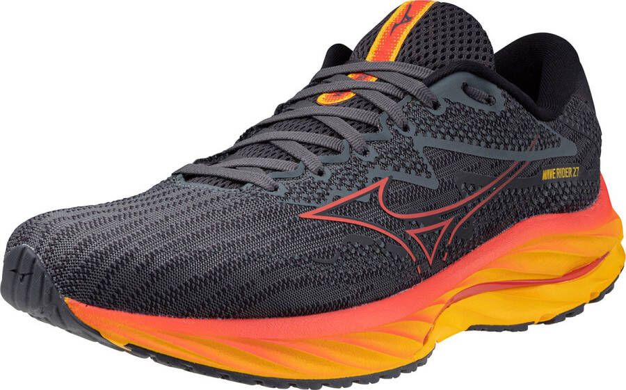 Mizuno WAVE RIDER 27 heren hardloopschoenen J1G 51 grijs oranje