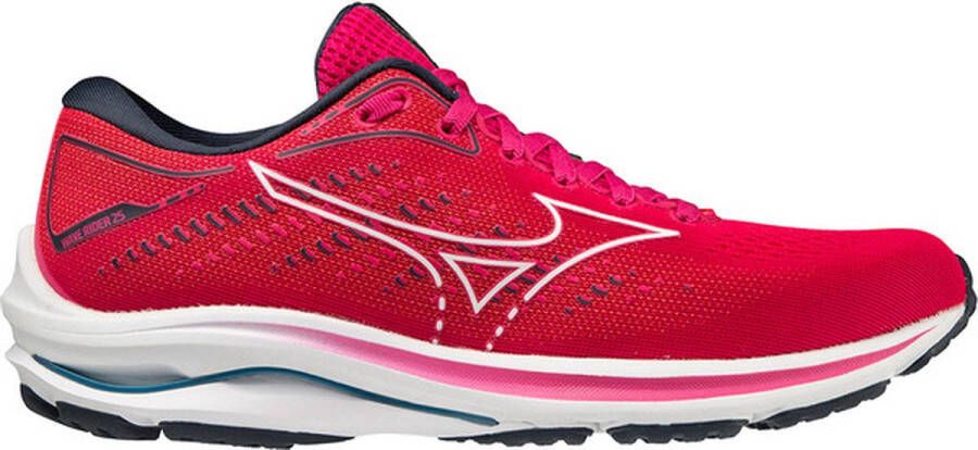 Mizuno Wave Rider 25 Dames Sportschoenen Hardlopen Weg roze wit