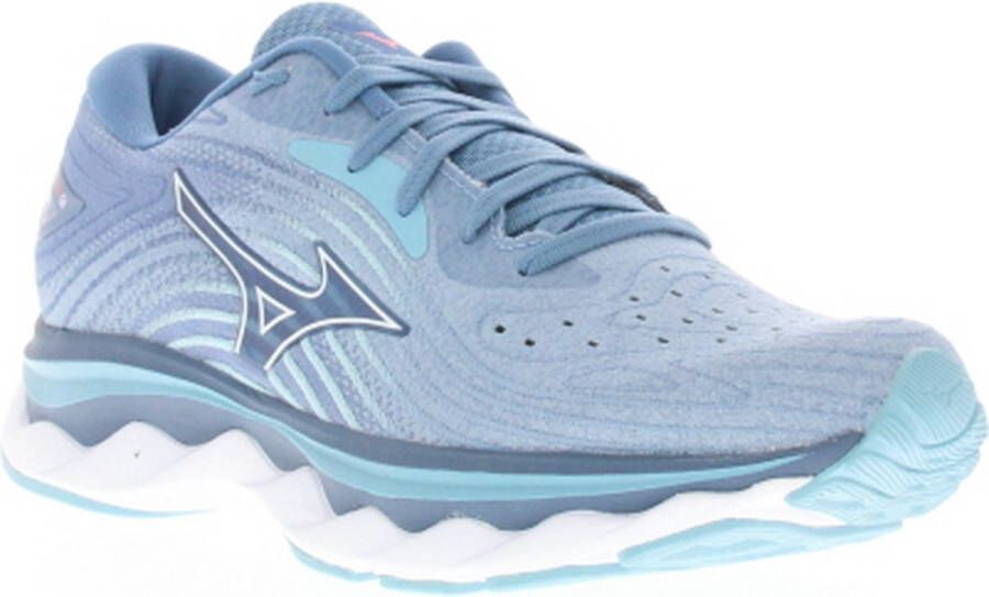 Mizuno Wave Sky 6 Dames Sportschoenen Hardlopen Weg Lichtblauw