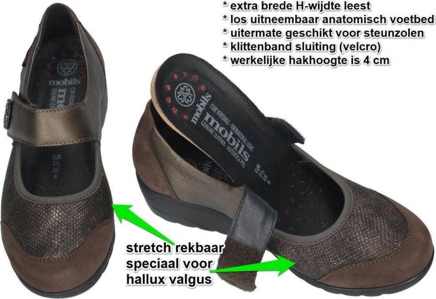 Mobils Ergonomic Mobils Ergonomi Dames bruin donker lage gesloten schoenen