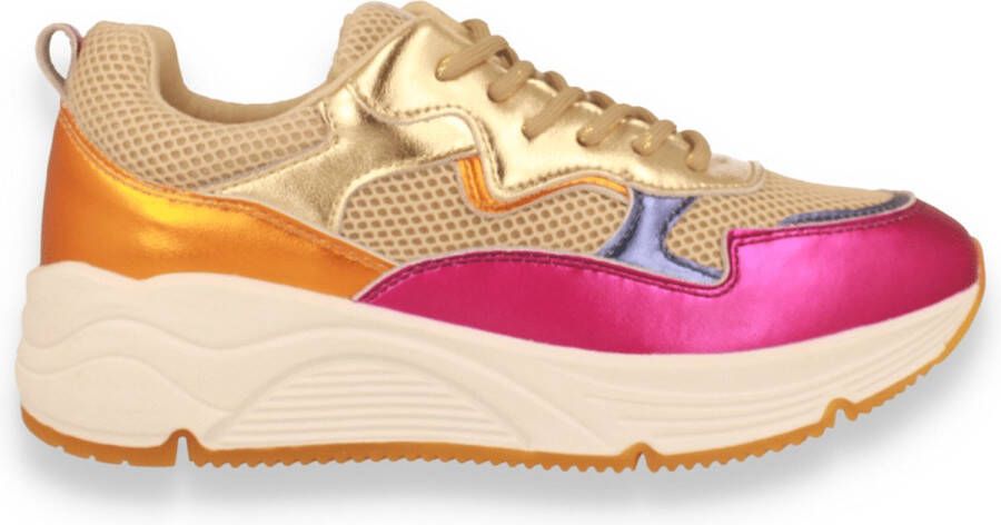 Mode-Mania Dames Sneaker Fuxia Gold FUSHIA