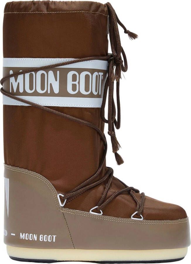 Moon boot Bruine Winterlaarzen met Logoband en Voorsluiting met Veters Brown Dames