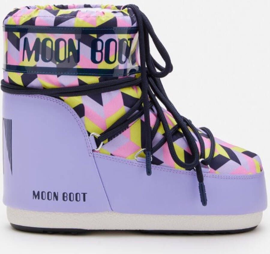 Moon Boot ICON LOW OPTICAL PRINT LILAC Thermoboots Snowboots Sneeuwlaarzen Multi 33-35 (8059791065875)