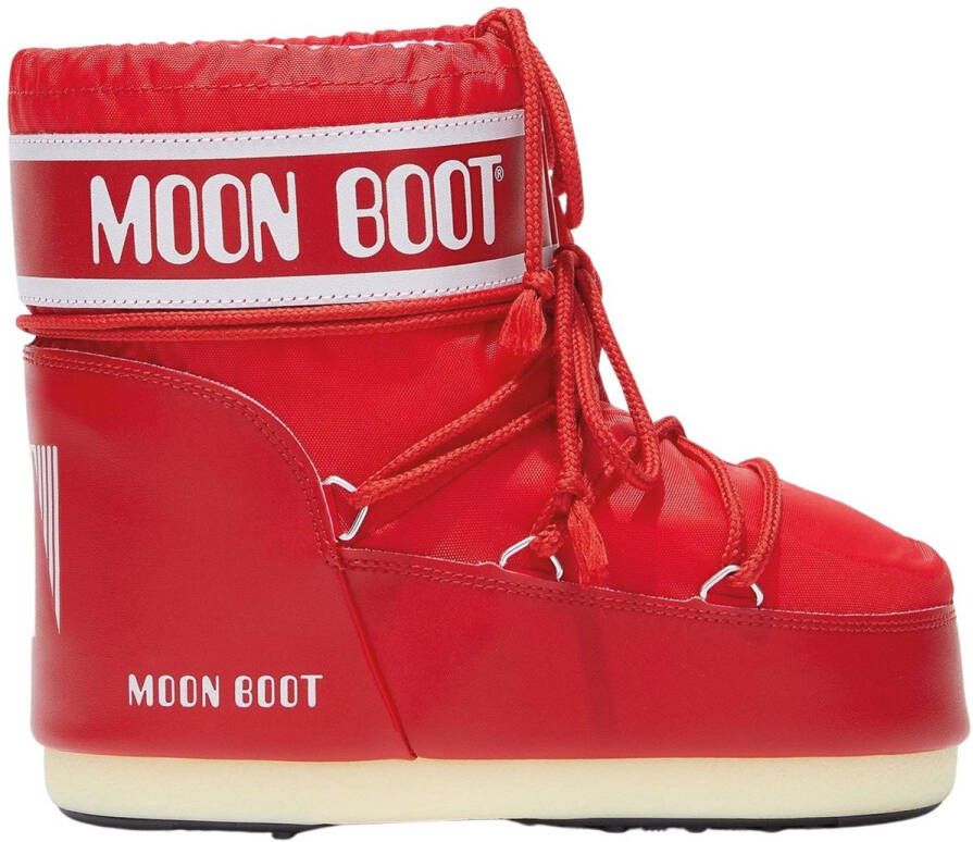 Moon boot Iconische lage nylonlaars met trekkoordsluiting Red Dames