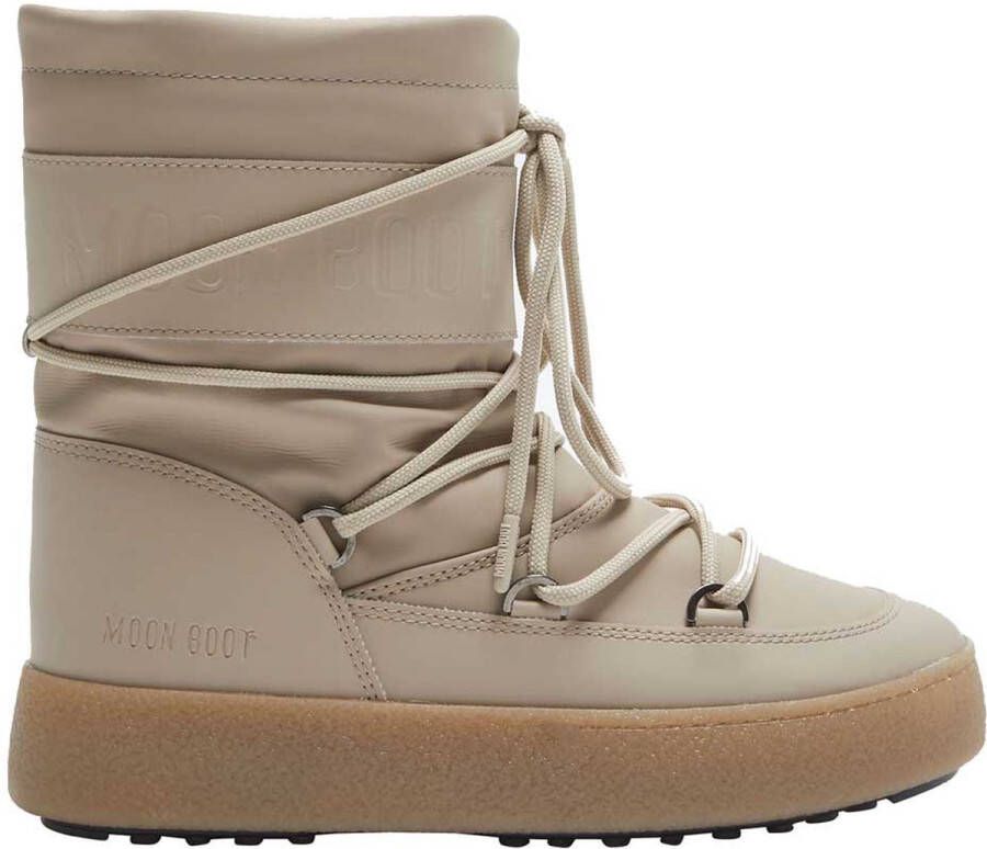 Moon Boot Ltrack Tube Rubber Sneeuw Laarzen Beige Vrouw