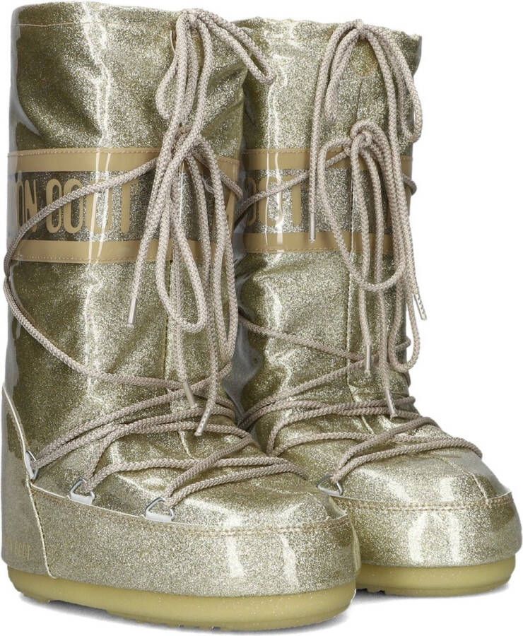 Moon boot Gouden Waterdichte Icon Platte Schoenen Beige Dames