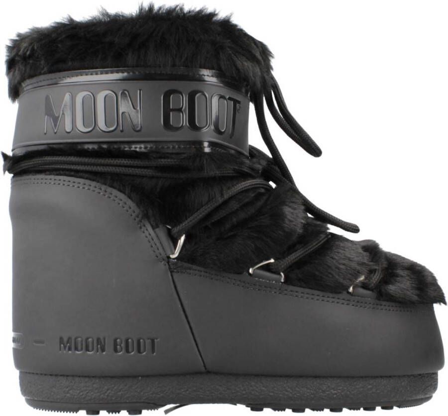 Moon boot Winterlaarzen met nepbont en veters Black Dames