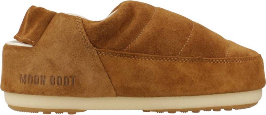 Moonboot Slippers & Mules MOON BOOT BAND SUEDE COGNAC SLIPPER in bruin