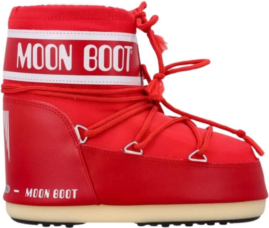 Moon boot Iconische lage nylonlaars met trekkoordsluiting Red Dames