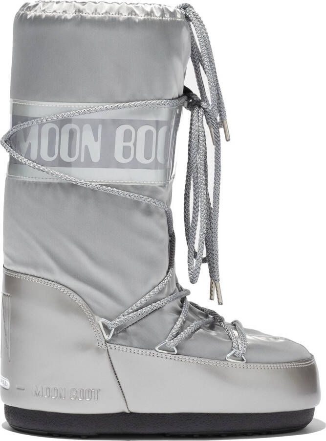 Moon boot Zilveren Platte Nylon Winterlaarzen Gray Dames