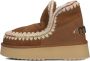 MOU Vachtlaarzen Dames Eskimo 18 Platform Rhinestones Maat: 35 Materiaal: Suède Kleur: Cognac - Thumbnail 2