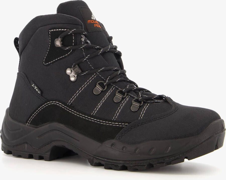 Mountain Peak hoge leren dames wandelschoenen A B Zwart Uitneembare zool