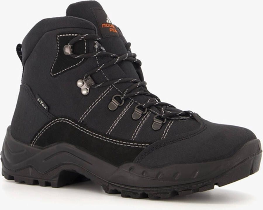 Mountain Peak hoge leren dames wandelschoenen Zwart Uitneembare zool