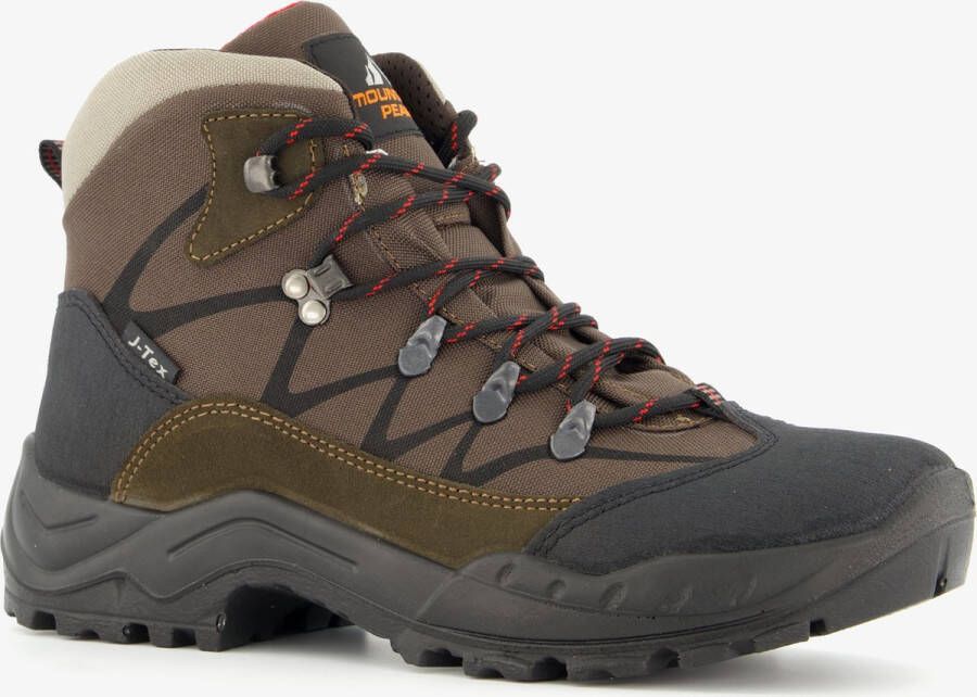 Mountain Peak leren heren wandelschoenen A B Zwart Uitneembare zool