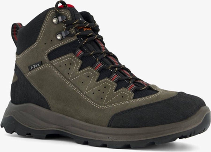 Mountain Peak leren heren wandelschoenen cat. A B Groen Uitneembare zool