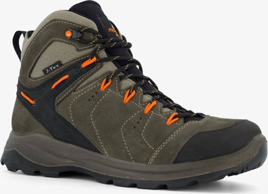 Mountain Peak leren heren wandelschoenen cat. A B Groen Uitneembare zool