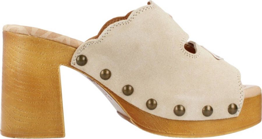 Mtng Stijlvolle Heeled Mules Sandaal Beige Dames