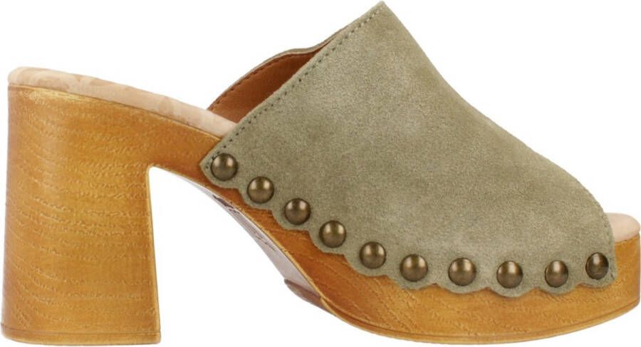 Mtng Stijlvolle Heeled Mules Sandalen Green Dames