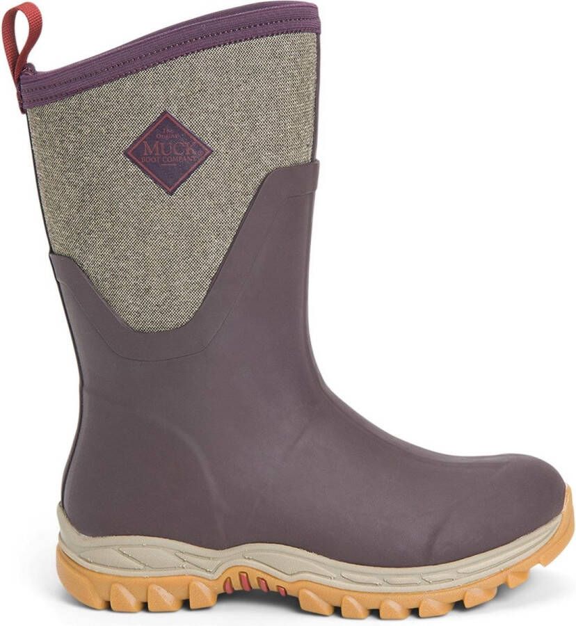 Muck Boot Arctic Sport II Mid Bordeaux Tweed Dames Winterlaarzen