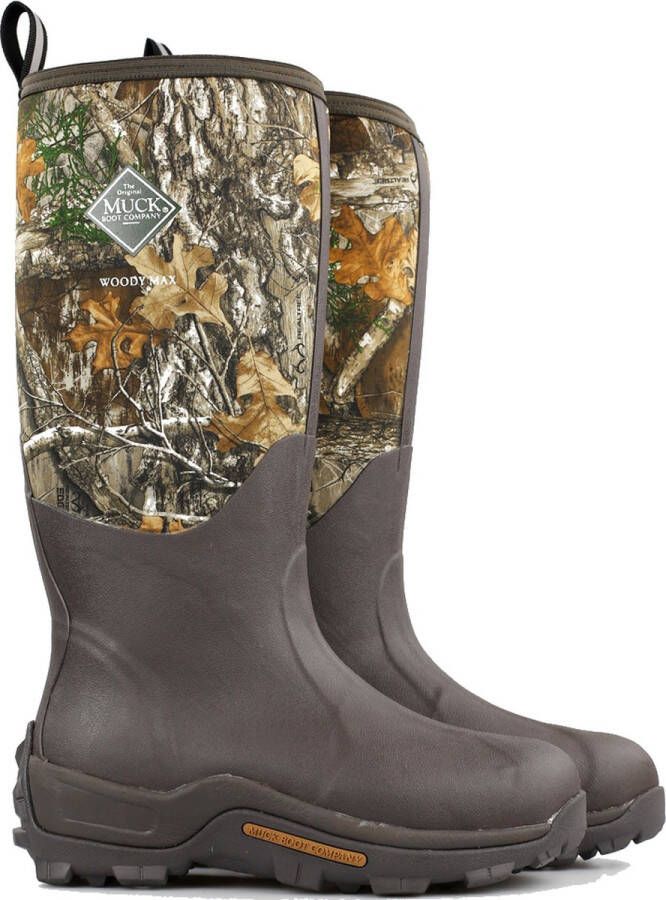 Muck Boot Woody Max Outdoorlaarzen met Oranje voering Bruin Camo