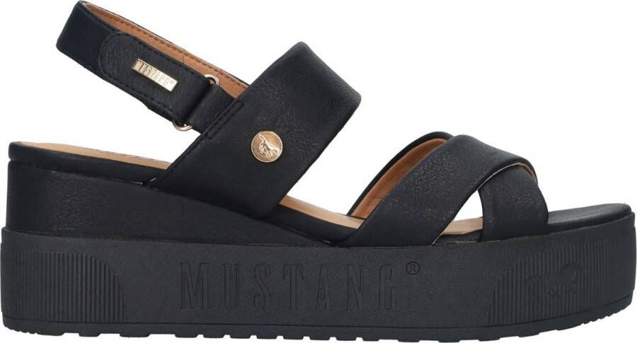 Mustang Shoes Sandaaltjes zomerschoen sandaal sleehak met praktische klittenbandsluiting