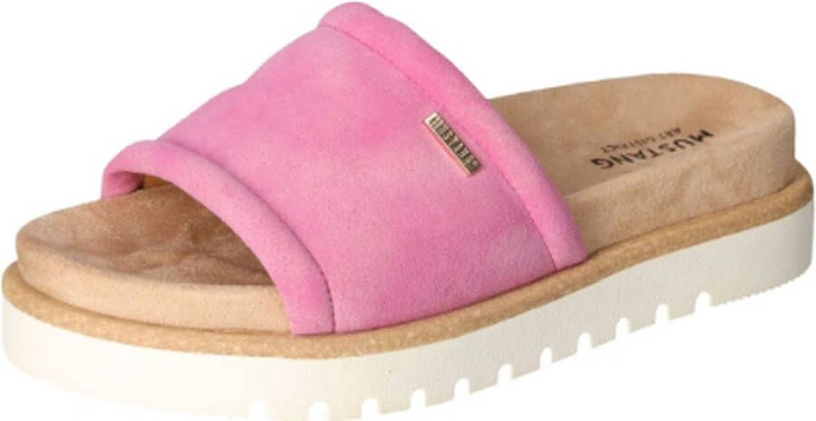 Mustang Jose slipper brede band roze