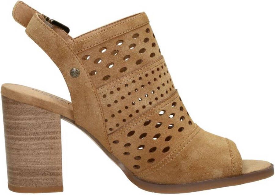 Mustang Geperforeerde Cognac Sandalette Brown Dames