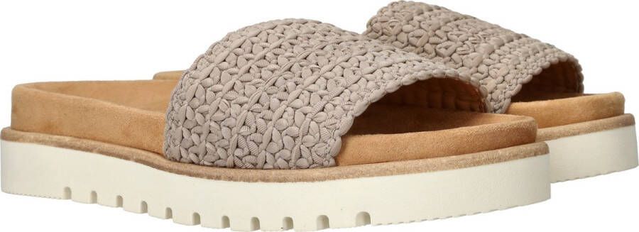 Mustang Taupe Textiel Zomer Slipper Beige Dames