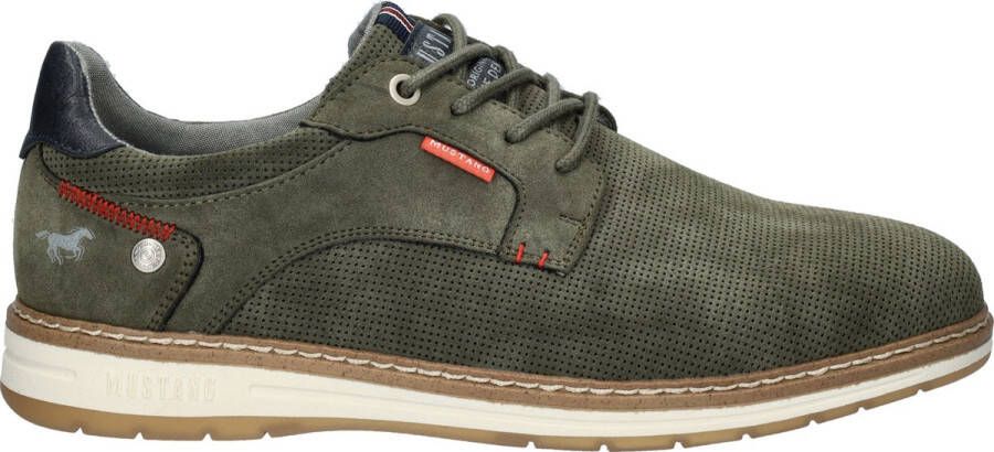 Mustang Groene Casual Sneakers met Gewatteerde Enkel Green Heren