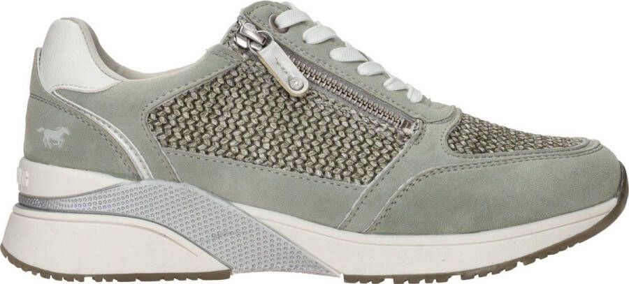 Mustang Mintgroene Geweven Sneaker Green Dames