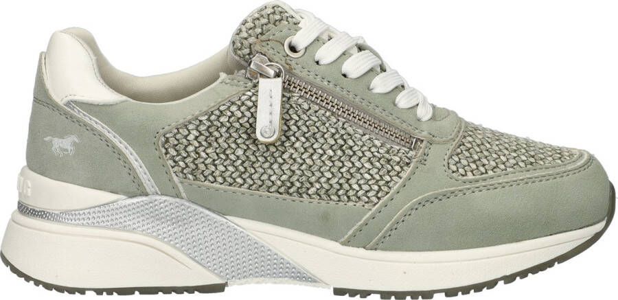 Mustang Mintgroene Geweven Sneaker Green Dames