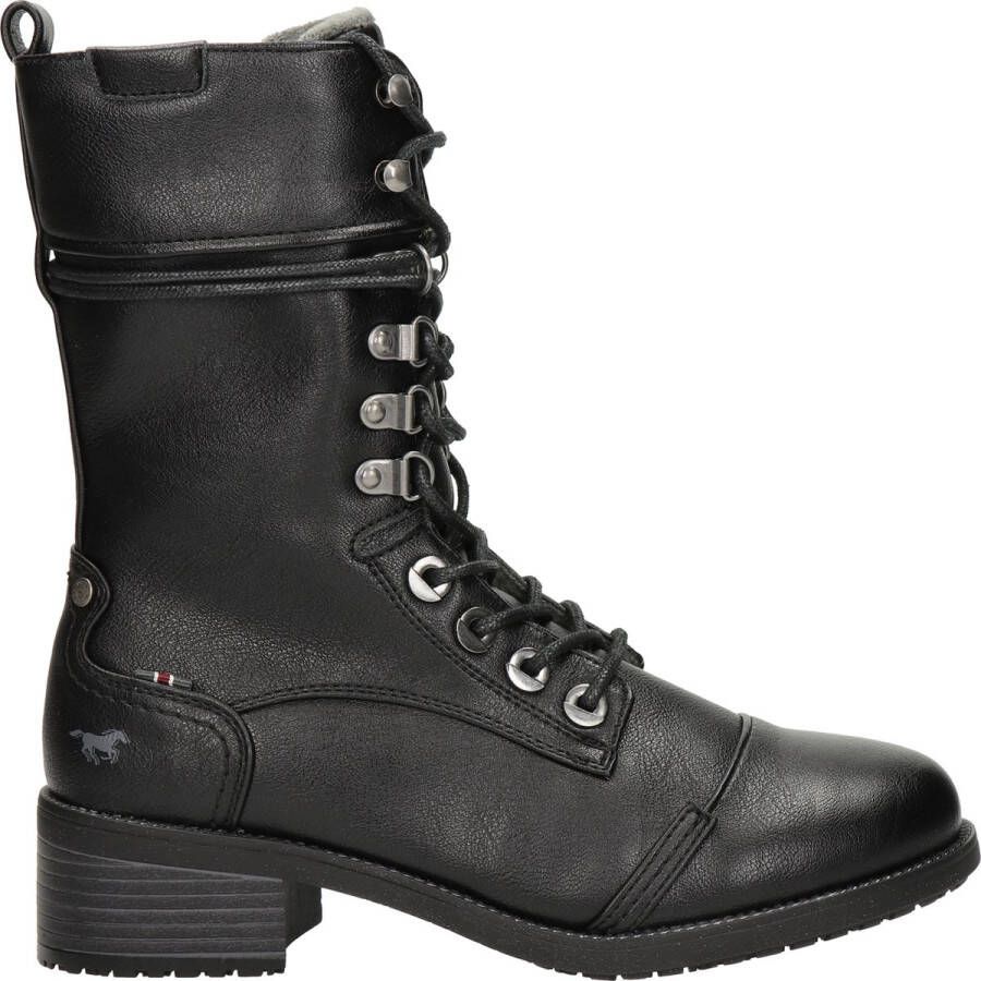 Mustang Zwarte Winter Dames Enkellaars Black Dames